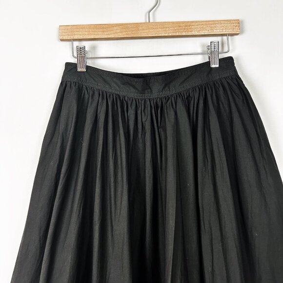 NEW Banana Republic Black A-line Full Midi Skirt Classic Size 4 Petite Women's - Picture 2 of 4